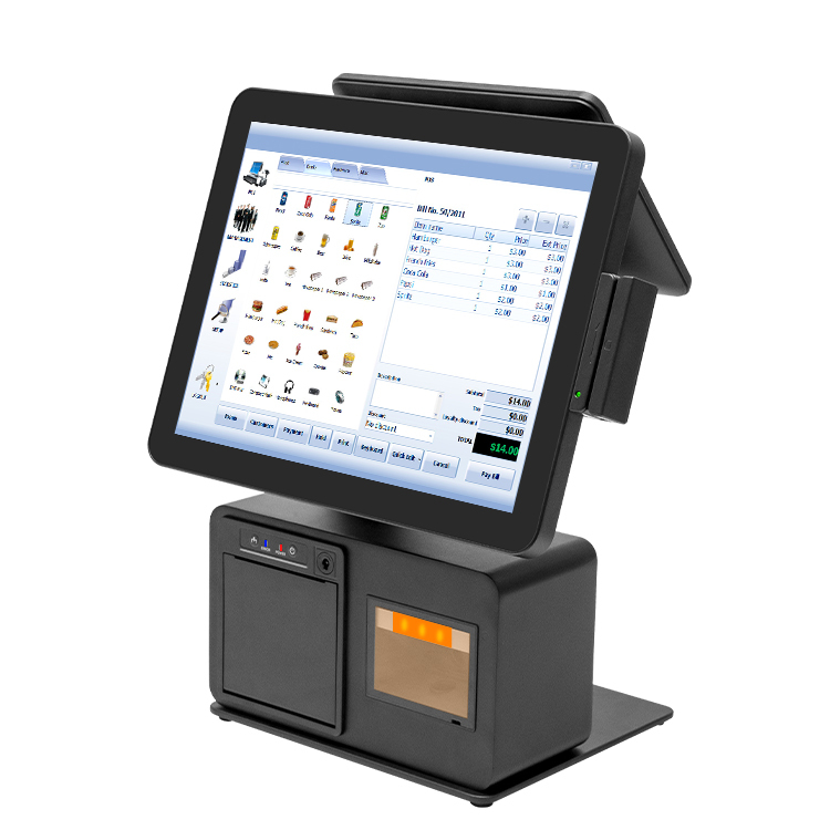 15inch All-in-One POS Solution with Built-in Printer & Scanner
