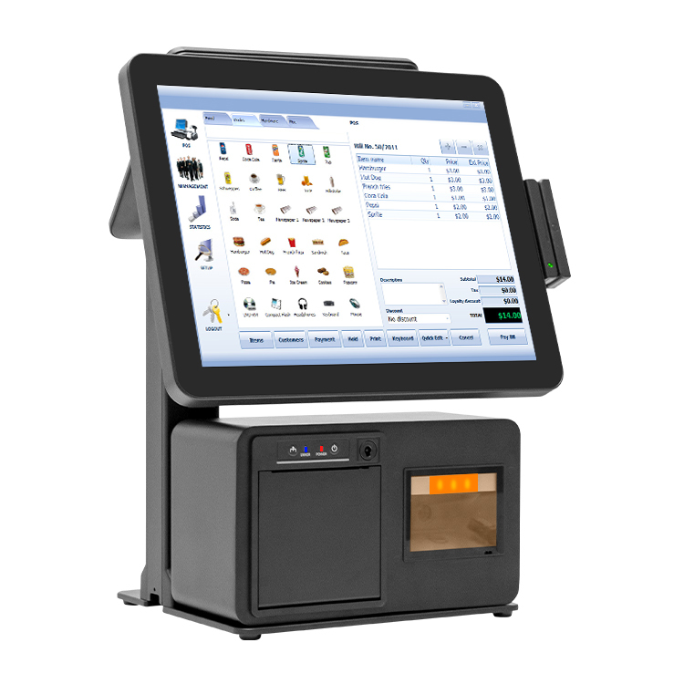 15inch All-in-One POS Solution with Built-in Printer & Scanner