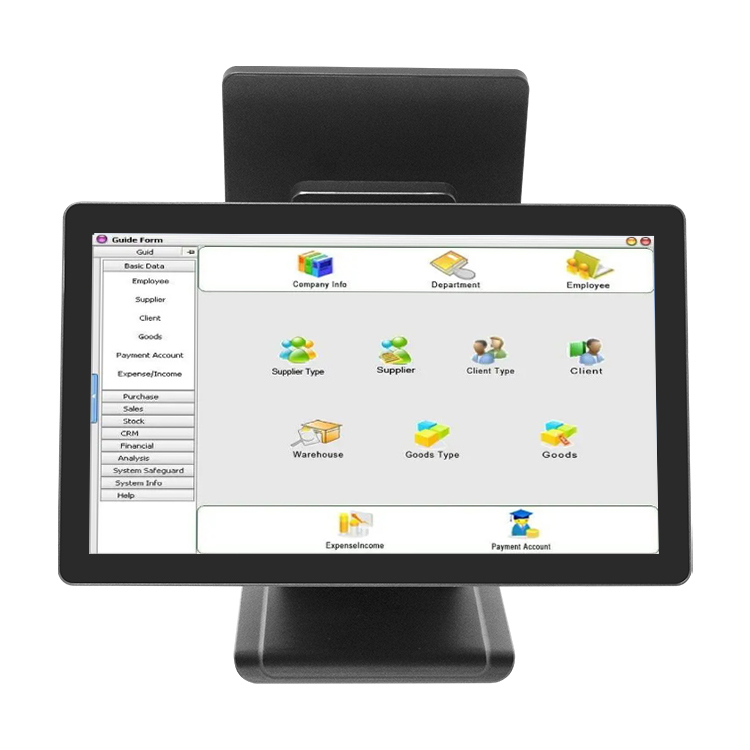 18.5"+15.6" Dual Screen BOE Touch Punto De Venta, Replaceable Horizontal/Vertical Screen with Hidden Wires