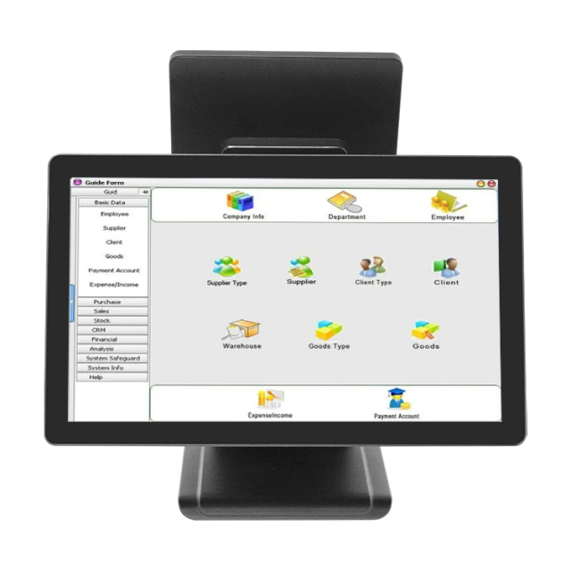 18.5"+15.6" Dual Screen BOE Touch Punto De Venta, Replaceable Horizontal/Vertical Screen with Hidden Wires