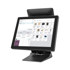 15" Sensitive Capacitive Touch POS Terminal, Aluminum Alloy POS System with Easy Install Secondary Screen & 2.5" Removable SSD