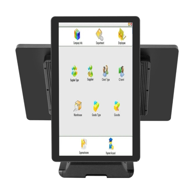 18.5"+15.6" Dual Screen BOE Touch Punto De Venta, Replaceable Horizontal/Vertical Screen with Hidden Wires