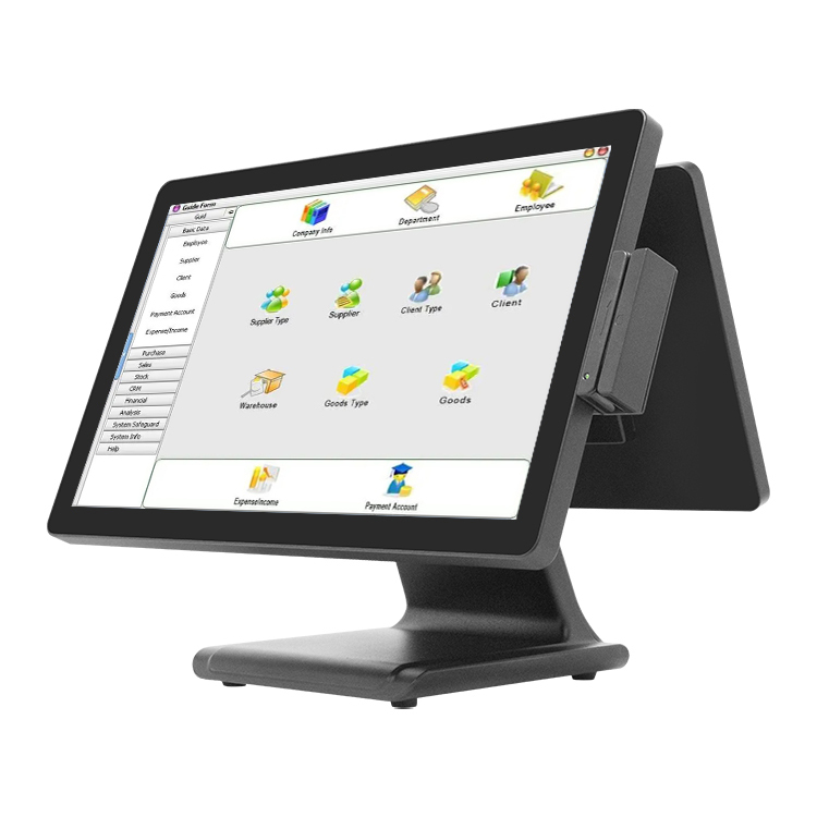 18.5"+15.6" Dual Screen BOE Touch Punto De Venta, Replaceable Horizontal/Vertical Screen with Hidden Wires