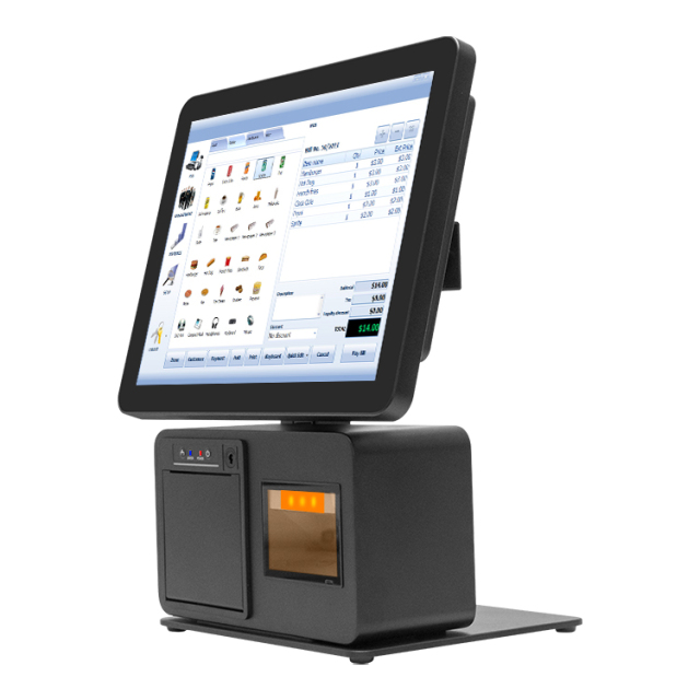 15inch All-in-One POS Solution with Built-in Printer & Scanner