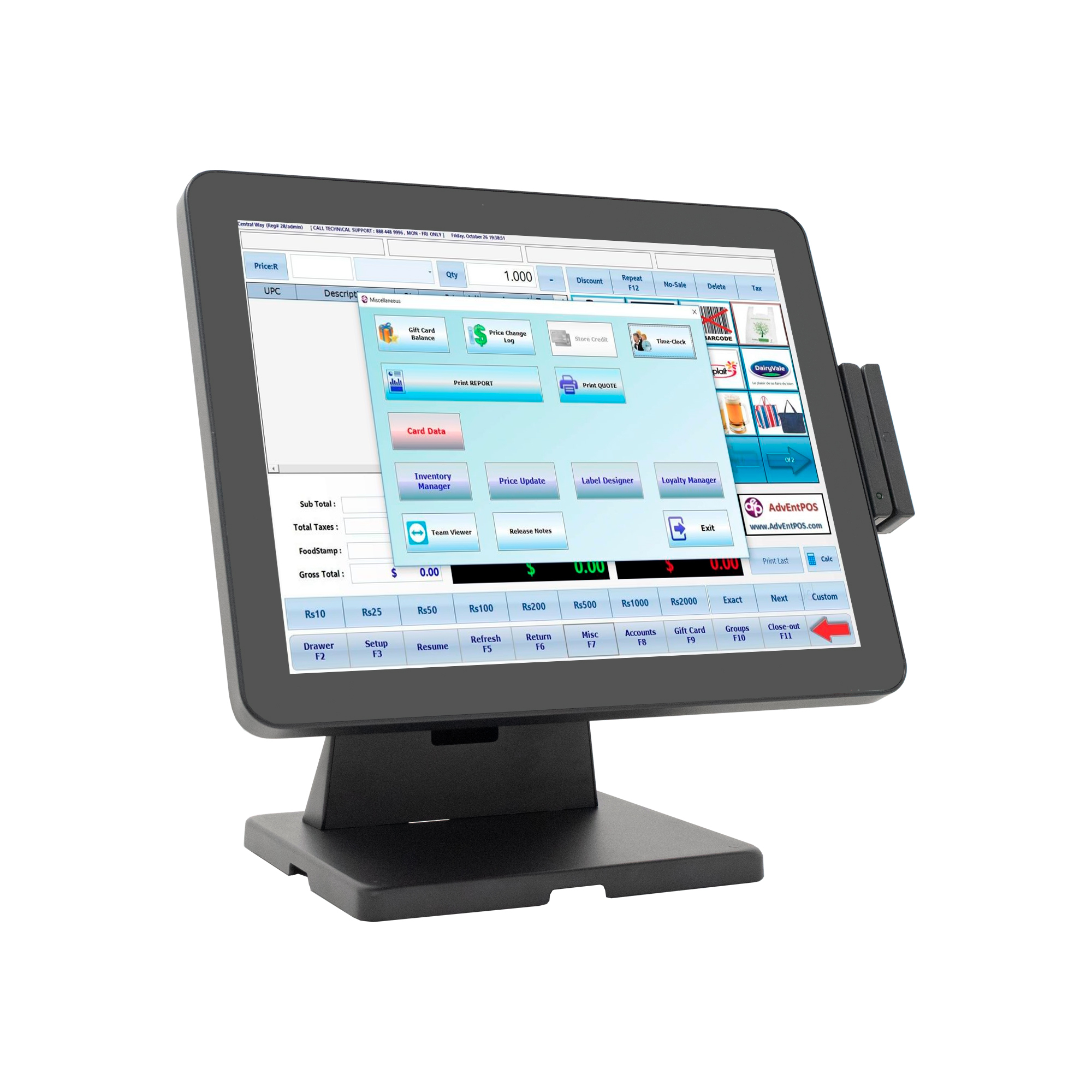 15" All-in-One Touch POS Terminal, Fanless Aluminum Alloy POS System for Bakery