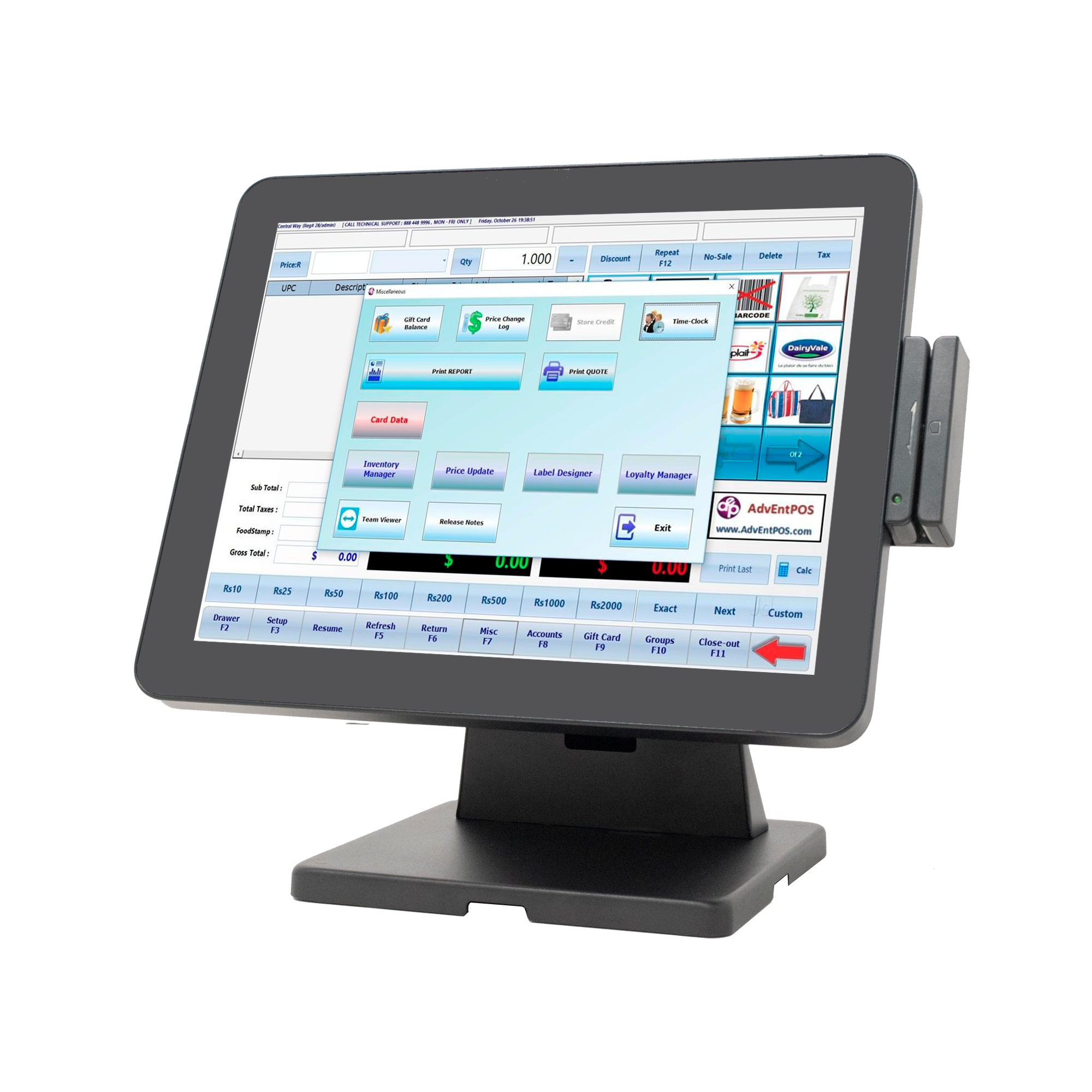 15" All-in-One Touch POS Terminal, Fanless Aluminum Alloy POS System for Bakery