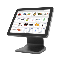 15" Capacitive Touch POS System, All-in-One Pos Machine with Hidden Wire Design & Built-in Speaker for Restaurant & Retail