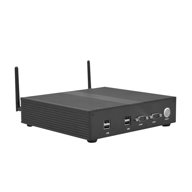 Support Customized Multi Interface Fanless Industrial Mini Computer with Metal Shell, POS System, Mini PC