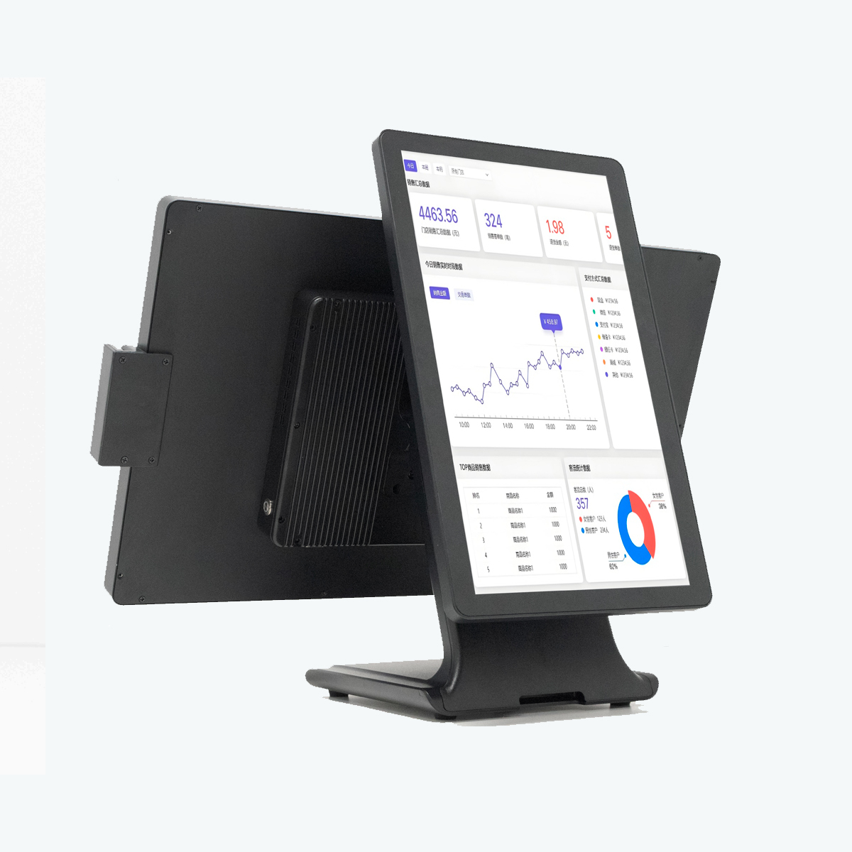 21.5''+15.6'' Premium All-in-One Dual Touch Pos Machine  Caisse Enregistreuse