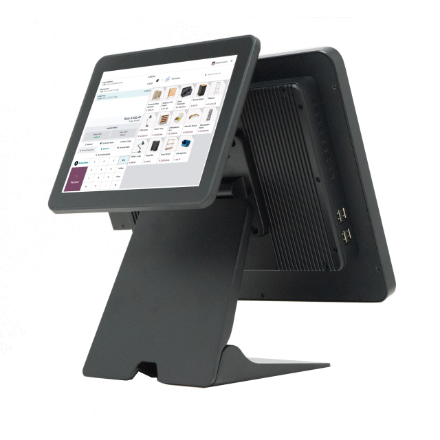15" Waterproof Touch POS Machine, Fanless Aluminum Alloy POS System with Foldable Stand