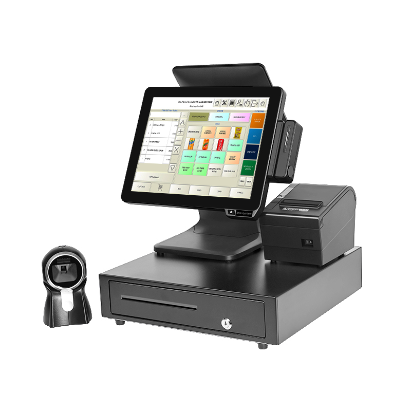 15 inch 1024 * 768 private model dining hotel cash register aluminum alloy capacitor touch screen POS cash register integrated machine