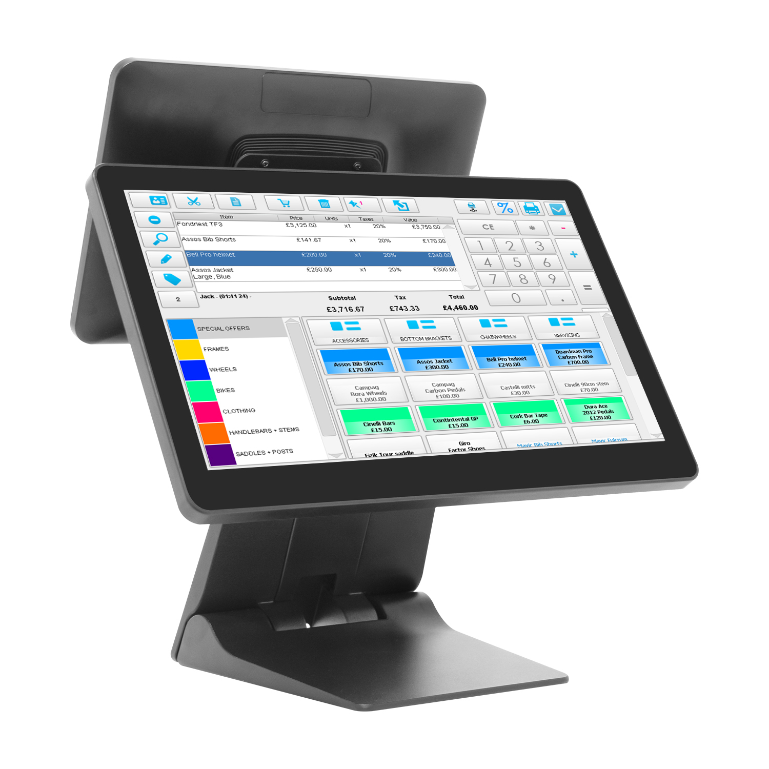 Folding base 15 inch dual screen capacitive touch ordering industrial all in one POS machine all-in-one machine