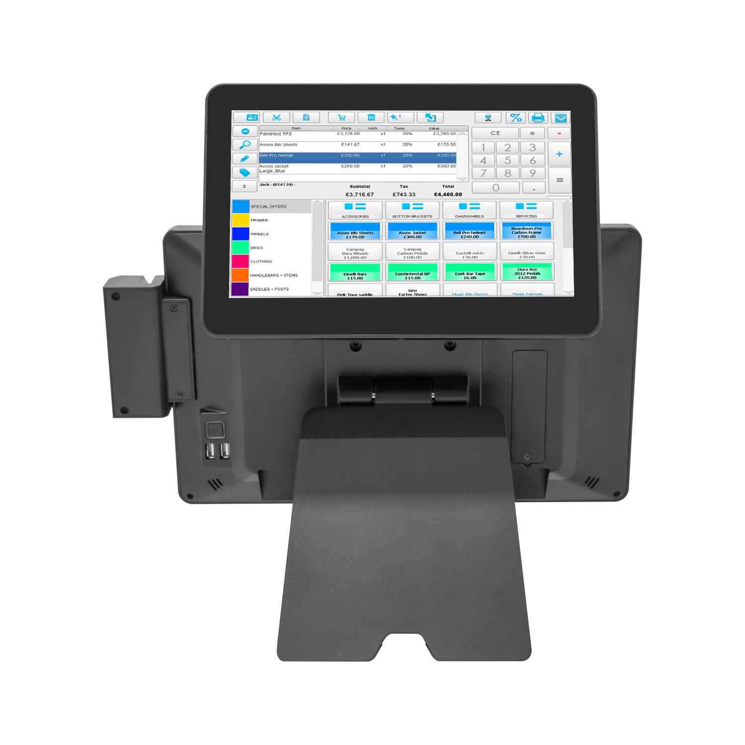 Folding base 15 inch dual screen capacitive touch ordering industrial all in one POS machine all-in-one machine