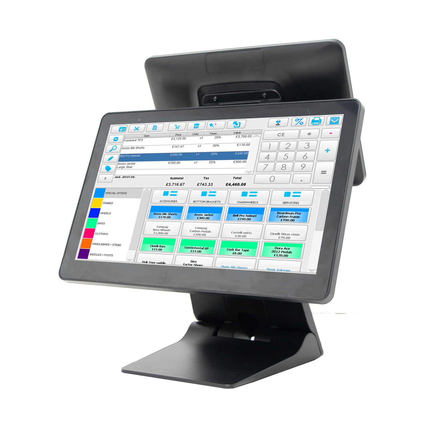 Folding base 15 inch dual screen capacitive touch ordering industrial all in one POS machine all-in-one machine