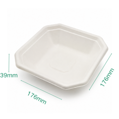 Biodegradable bagasse disposable square light meal container, commercial takeout packaging container,MY SHOP,Spuare bowl Series