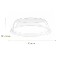 Biodegradable sugarcane bagasse pulp disposable fruit and vegetable salad bowl,MY SHOP,PET flat lid for poke bowls             PET dome lid for poke bowls