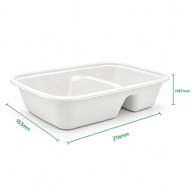 Multi-size biodegradable rectangular food containers made from sugarcane pulp, food-grade, waterproof and oil-proof, compostable, disposable commercial food delivery packaging boxes.,MY SHOP,Salad BowISeries
