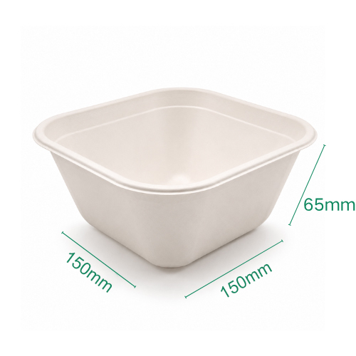 Biodegradable bagasse disposable square light meal container, commercial takeout packaging container,MY SHOP,Spuare bowl Series