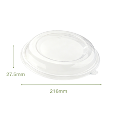 Biodegradable sugarcane bagasse pulp disposable fruit and vegetable salad bowl,MY SHOP,PET flat lid for poke bowls             PET dome lid for poke bowls