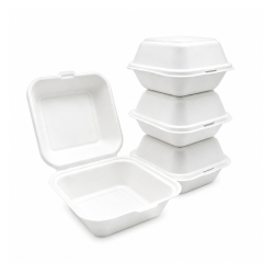 Biodegradable disposable sugarcane pulp burger boxes, compostable takeout containers suitable for various commercial catering establishments.,MY SHOP,Salad BowlSeries