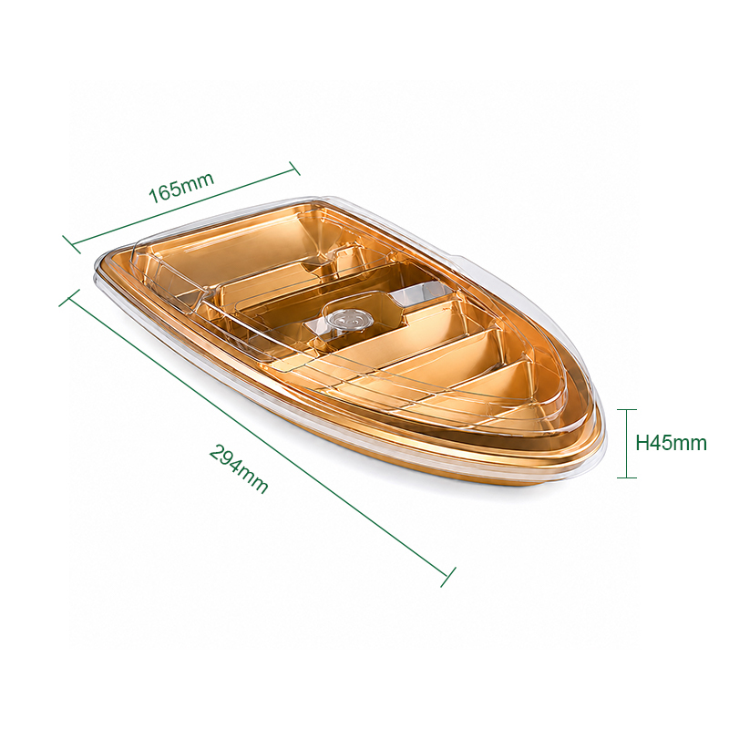 Food-grade PET disposable boat-shaped sushi box, commercial catering and takeout packaging container, specially customized for catering and takeout scenarios.,MY SHOP,Ship shaped tray