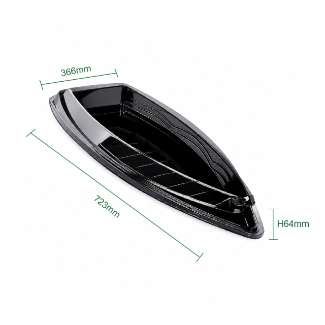 Food-grade PET disposable boat-shaped sushi box, commercial catering and takeout packaging container, specially customized for catering and takeout scenarios.,MY SHOP,Ship shaped tray