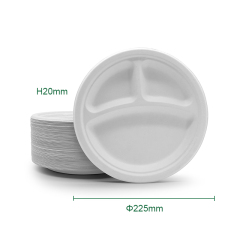 9-inch narrow-edge 3-compartment round plate