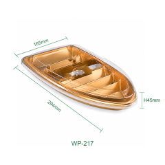 Food-grade PET disposable boat-shaped sushi box, commercial catering and takeout packaging container, specially customized for catering and takeout scenarios.,MY SHOP,Ship shaped tray