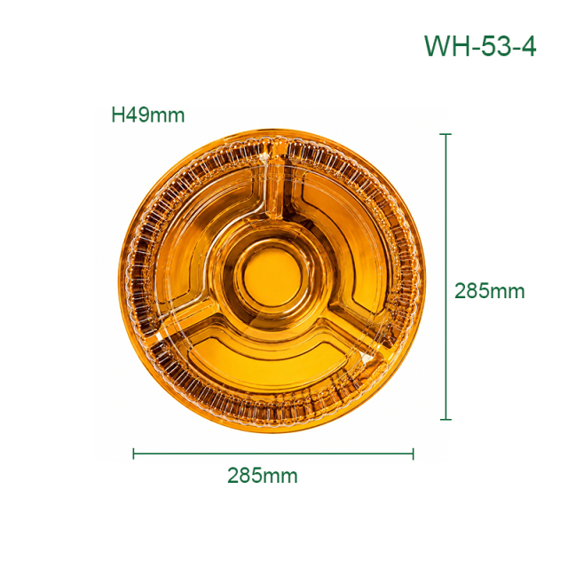 PET Disposable Deep Compartment Round Plates, Packaging Containers for Fruits, Desserts, Pastries, Supermarkets, Catering & Takeaway,MY SHOP,PET Disposable Deep Compartment Round Plates, Packaging Containers for Fruits, Desserts, Pastries, Supermarkets, Catering & Takeaway