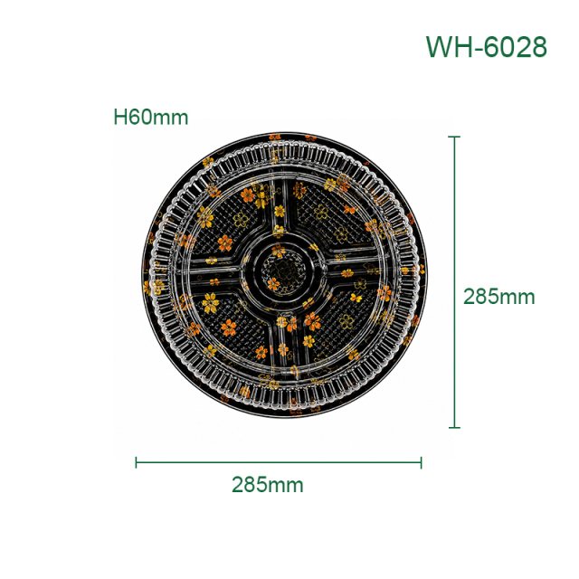 PET Disposable Deep Compartment Round Plates, Packaging Containers for Fruits, Desserts, Pastries, Supermarkets, Catering & Takeaway,MY SHOP,PET Disposable Deep Compartment Round Plates, Packaging Containers for Fruits, Desserts, Pastries, Supermarkets, Catering & Takeaway