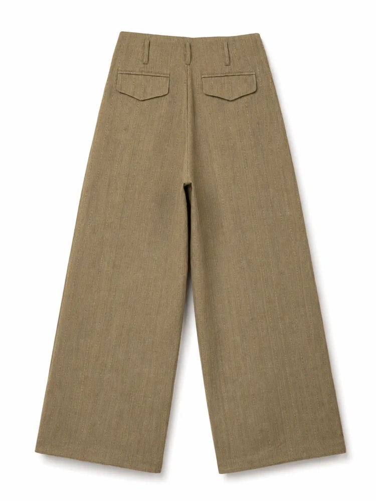 Custom Women’s High-Waisted Linen Blend Wide-Leg Pants Manufacturer