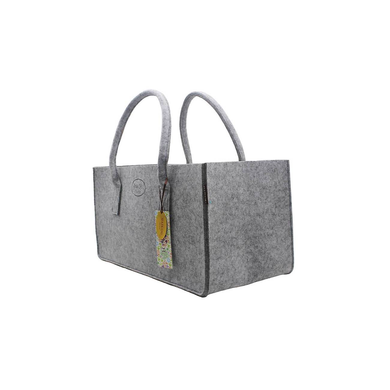 RAIKOU KULT Filz-Tasche Hochwertige Einkaufstasche, Strandtasche，Badetasche, Henkeltasche，Zeitungskorb, Filzkorb, Einkaufskorb, Kaminholztasche， Zeitungsständer  auch für Garten Picknick Strand，vielseitige Tragetasche zur Spielzeug Aufbewahrung Handtasche