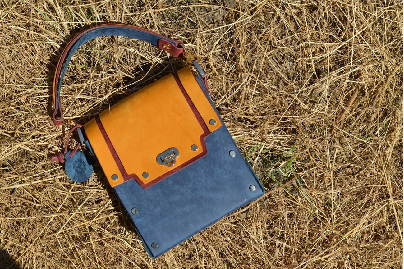 RAIKOU Damen Handtasche aus pflanzlich gegerbtem Leder italienische Lederwaren  Abendtasche Echt-Leder Schultertasche Umhängetasche schönes Vintage Design Vegetable-tanned leatherhandbag