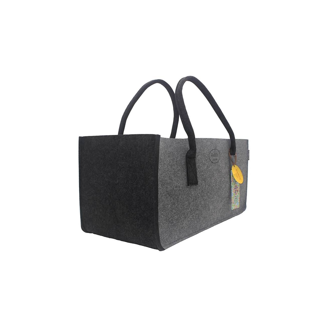 RAIKOU KULT Filz-Tasche Hochwertige Einkaufstasche, Strandtasche，Badetasche, Henkeltasche，Zeitungskorb, Filzkorb, Einkaufskorb, Kaminholztasche， Zeitungsständer  auch für Garten Picknick Strand，vielseitige Tragetasche zur Spielzeug Aufbewahrung Handtasche