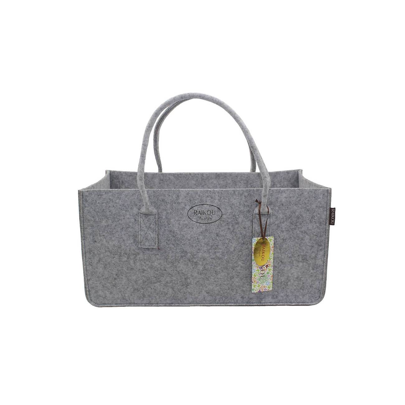 RAIKOU KULT Filz-Tasche Hochwertige Einkaufstasche, Strandtasche，Badetasche, Henkeltasche，Zeitungskorb, Filzkorb, Einkaufskorb, Kaminholztasche， Zeitungsständer  auch für Garten Picknick Strand，vielseitige Tragetasche zur Spielzeug Aufbewahrung Handtasche