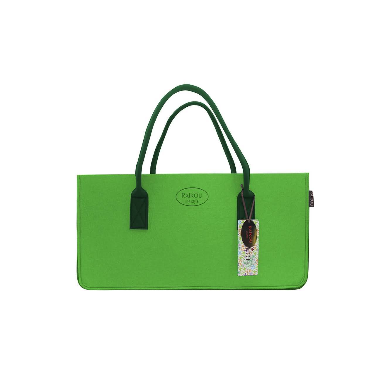 RAIKOU KULT Filz-Tasche Hochwertige Einkaufstasche, Strandtasche，Badetasche, Henkeltasche，Zeitungskorb, Filzkorb, Einkaufskorb, Kaminholztasche， Zeitungsständer  auch für Garten Picknick Strand，vielseitige Tragetasche zur Spielzeug Aufbewahrung Handtasche