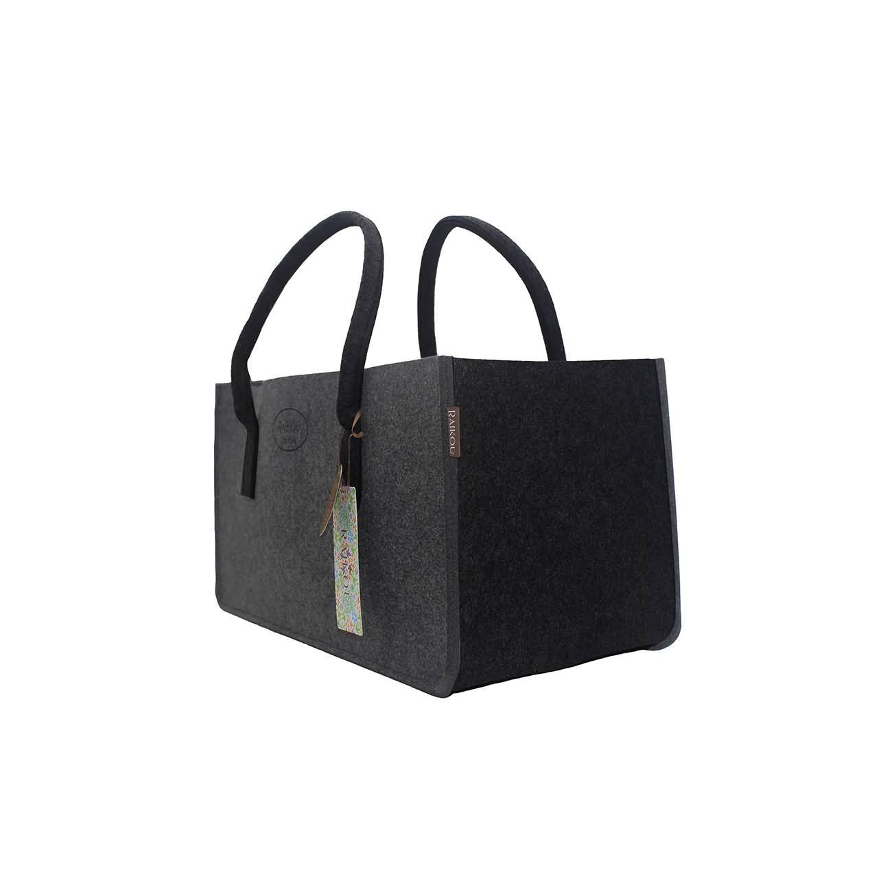 RAIKOU KULT Filz-Tasche Hochwertige Einkaufstasche, Strandtasche，Badetasche, Henkeltasche，Zeitungskorb, Filzkorb, Einkaufskorb, Kaminholztasche， Zeitungsständer  auch für Garten Picknick Strand，vielseitige Tragetasche zur Spielzeug Aufbewahrung Handtasche