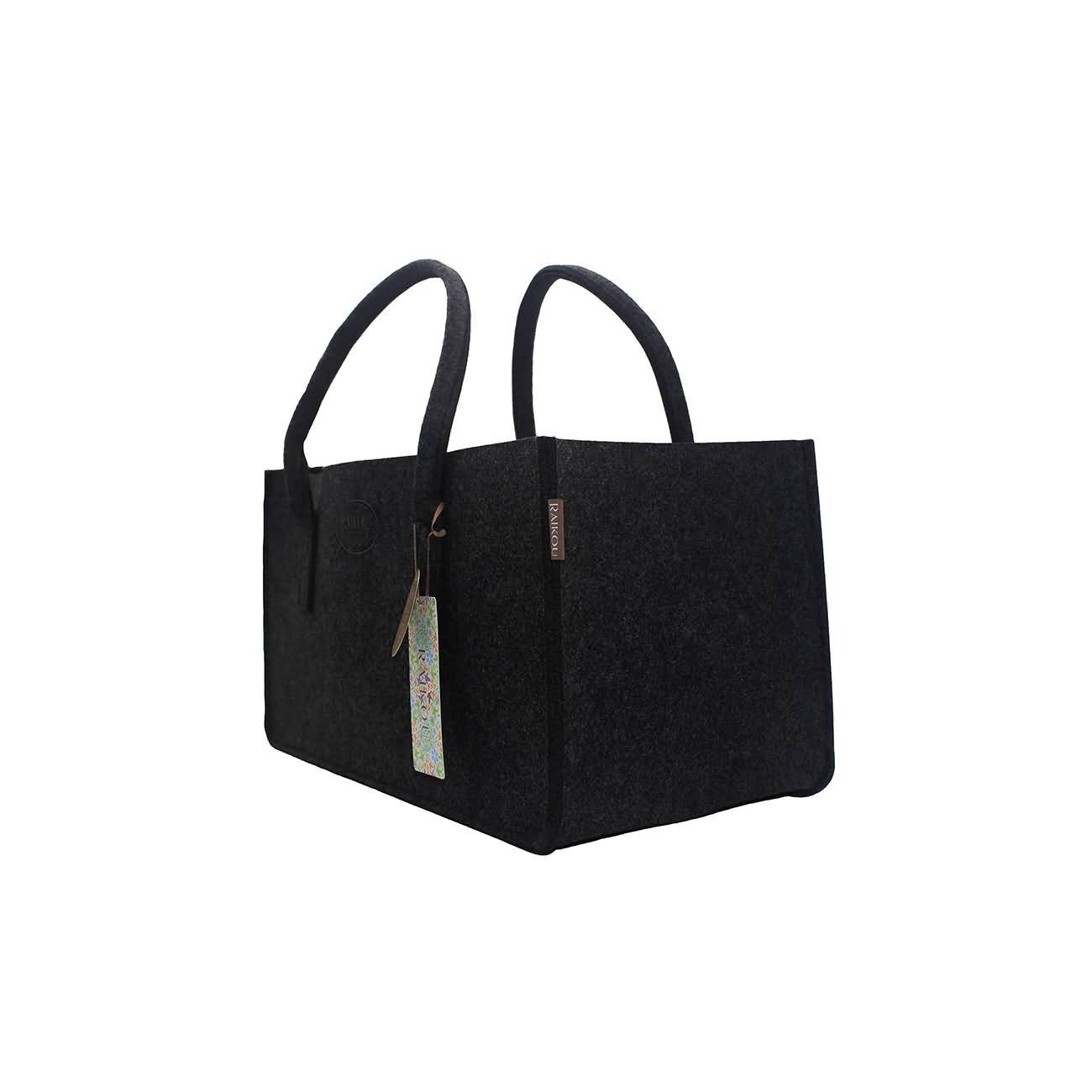 RAIKOU KULT Filz-Tasche Hochwertige Einkaufstasche, Strandtasche，Badetasche, Henkeltasche，Zeitungskorb, Filzkorb, Einkaufskorb, Kaminholztasche， Zeitungsständer  auch für Garten Picknick Strand，vielseitige Tragetasche zur Spielzeug Aufbewahrung Handtasche