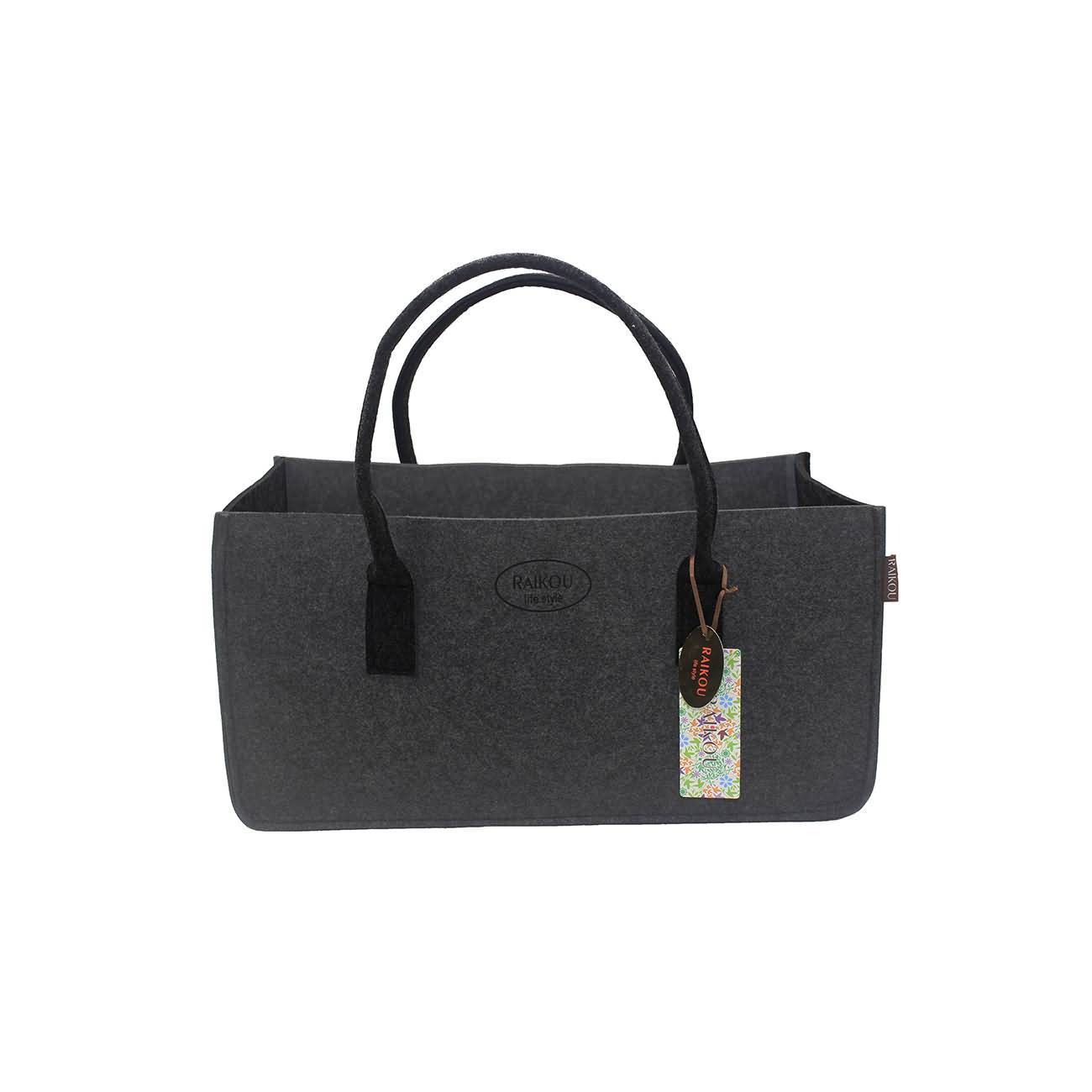 RAIKOU KULT Filz-Tasche Hochwertige Einkaufstasche, Strandtasche，Badetasche, Henkeltasche，Zeitungskorb, Filzkorb, Einkaufskorb, Kaminholztasche， Zeitungsständer  auch für Garten Picknick Strand，vielseitige Tragetasche zur Spielzeug Aufbewahrung Handtasche