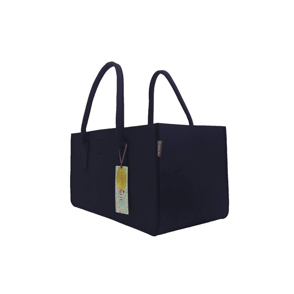 RAIKOU KULT Filz-Tasche Hochwertige Einkaufstasche, Strandtasche，Badetasche, Henkeltasche，Zeitungskorb, Filzkorb, Einkaufskorb, Kaminholztasche， Zeitungsständer  auch für Garten Picknick Strand，vielseitige Tragetasche zur Spielzeug Aufbewahrung Handtasche
