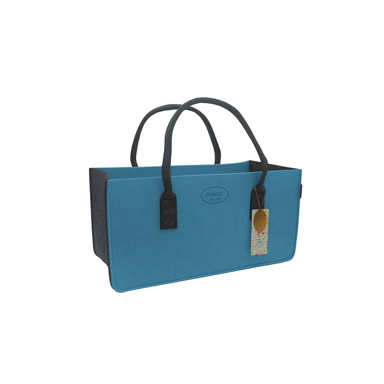RAIKOU KULT Filz-Tasche Hochwertige Einkaufstasche, Strandtasche，Badetasche, Henkeltasche，Zeitungskorb, Filzkorb, Einkaufskorb, Kaminholztasche， Zeitungsständer  auch für Garten Picknick Strand，vielseitige Tragetasche zur Spielzeug Aufbewahrung Handtasche
