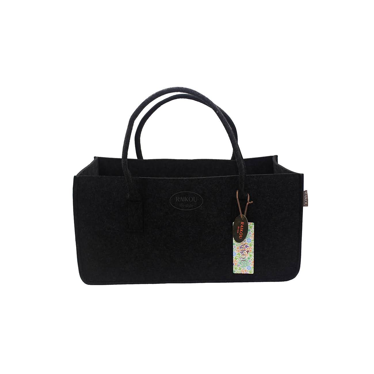 RAIKOU KULT Filz-Tasche Hochwertige Einkaufstasche, Strandtasche，Badetasche, Henkeltasche，Zeitungskorb, Filzkorb, Einkaufskorb, Kaminholztasche， Zeitungsständer  auch für Garten Picknick Strand，vielseitige Tragetasche zur Spielzeug Aufbewahrung Handtasche