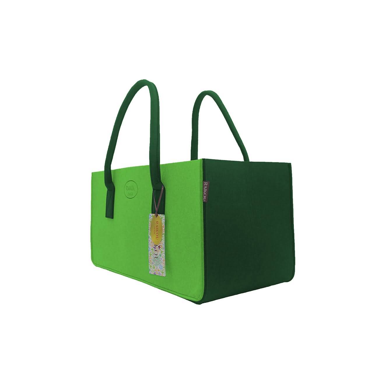 RAIKOU KULT Filz-Tasche Hochwertige Einkaufstasche, Strandtasche，Badetasche, Henkeltasche，Zeitungskorb, Filzkorb, Einkaufskorb, Kaminholztasche， Zeitungsständer  auch für Garten Picknick Strand，vielseitige Tragetasche zur Spielzeug Aufbewahrung Handtasche