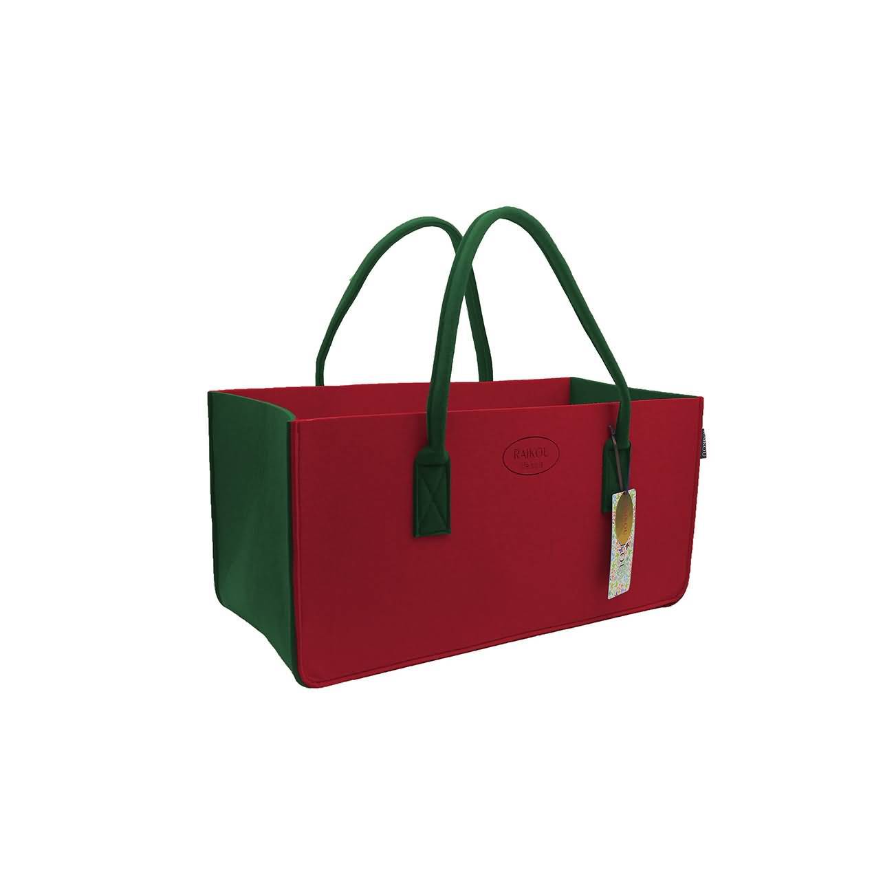 RAIKOU KULT Filz-Tasche Hochwertige Einkaufstasche, Strandtasche，Badetasche, Henkeltasche，Zeitungskorb, Filzkorb, Einkaufskorb, Kaminholztasche， Zeitungsständer  auch für Garten Picknick Strand，vielseitige Tragetasche zur Spielzeug Aufbewahrung Handtasche