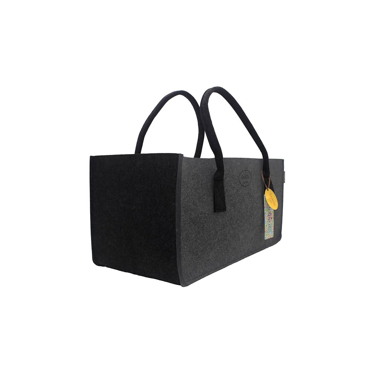 RAIKOU KULT Filz-Tasche Hochwertige Einkaufstasche, Strandtasche，Badetasche, Henkeltasche，Zeitungskorb, Filzkorb, Einkaufskorb, Kaminholztasche， Zeitungsständer  auch für Garten Picknick Strand，vielseitige Tragetasche zur Spielzeug Aufbewahrung Handtasche