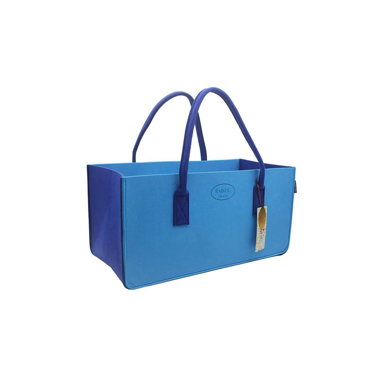 RAIKOU KULT Filz-Tasche Hochwertige Einkaufstasche, Strandtasche，Badetasche, Henkeltasche，Zeitungskorb, Filzkorb, Einkaufskorb, Kaminholztasche， Zeitungsständer  auch für Garten Picknick Strand，vielseitige Tragetasche zur Spielzeug Aufbewahrung Handtasche
