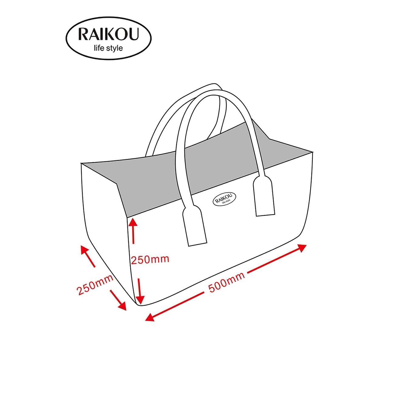 RAIKOU KULT Filz-Tasche Hochwertige Einkaufstasche, Strandtasche，Badetasche, Henkeltasche，Zeitungskorb, Filzkorb, Einkaufskorb, Kaminholztasche， Zeitungsständer  auch für Garten Picknick Strand，vielseitige Tragetasche zur Spielzeug Aufbewahrung Handtasche
