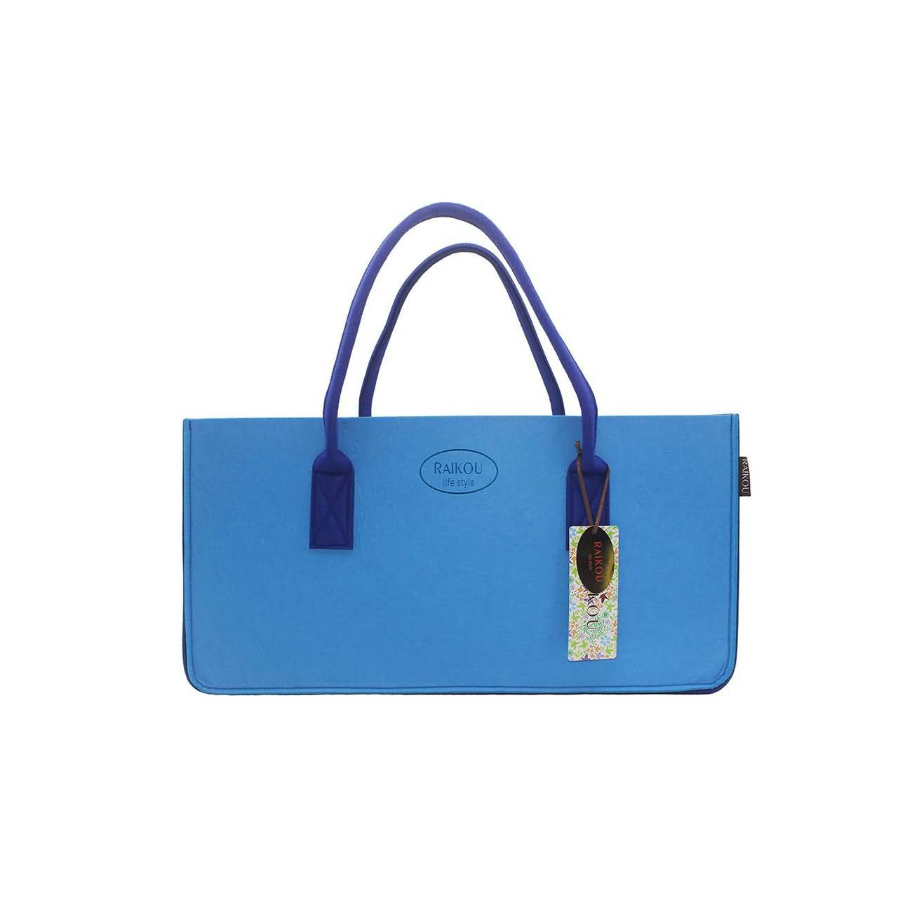 RAIKOU KULT Filz-Tasche Hochwertige Einkaufstasche, Strandtasche，Badetasche, Henkeltasche，Zeitungskorb, Filzkorb, Einkaufskorb, Kaminholztasche， Zeitungsständer  auch für Garten Picknick Strand，vielseitige Tragetasche zur Spielzeug Aufbewahrung Handtasche