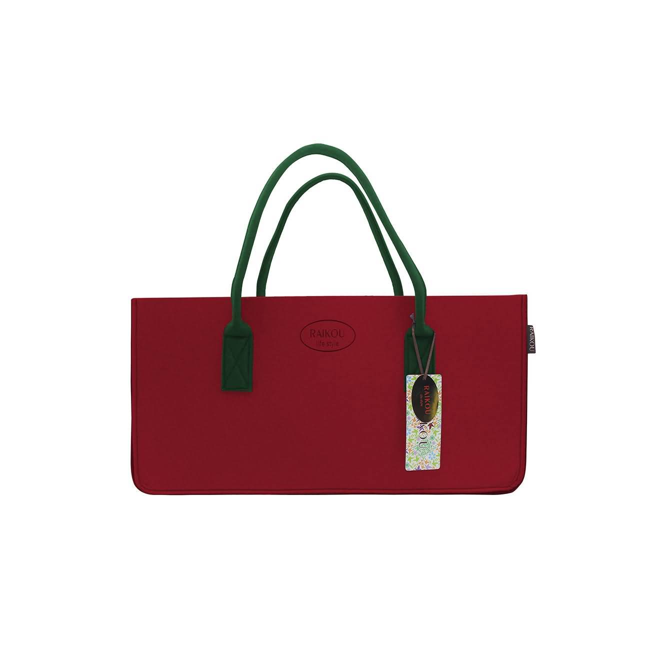 RAIKOU KULT Filz-Tasche Hochwertige Einkaufstasche, Strandtasche，Badetasche, Henkeltasche，Zeitungskorb, Filzkorb, Einkaufskorb, Kaminholztasche， Zeitungsständer  auch für Garten Picknick Strand，vielseitige Tragetasche zur Spielzeug Aufbewahrung Handtasche