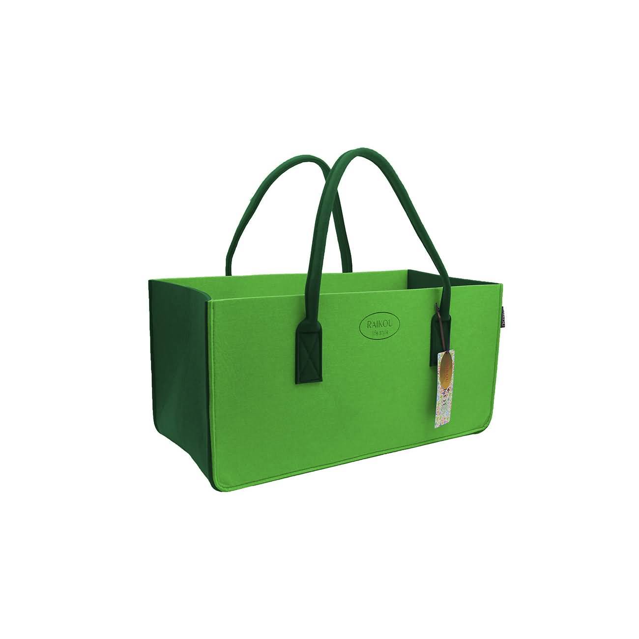 RAIKOU KULT Filz-Tasche Hochwertige Einkaufstasche, Strandtasche，Badetasche, Henkeltasche，Zeitungskorb, Filzkorb, Einkaufskorb, Kaminholztasche， Zeitungsständer  auch für Garten Picknick Strand，vielseitige Tragetasche zur Spielzeug Aufbewahrung Handtasche
